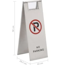 vidaXL Avisos-Señal de parking plegable acero inoxidable