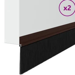 vidaXL Sellos de cepillo para puertas autoadhesivos 2 pcs Marrón Marrón Best