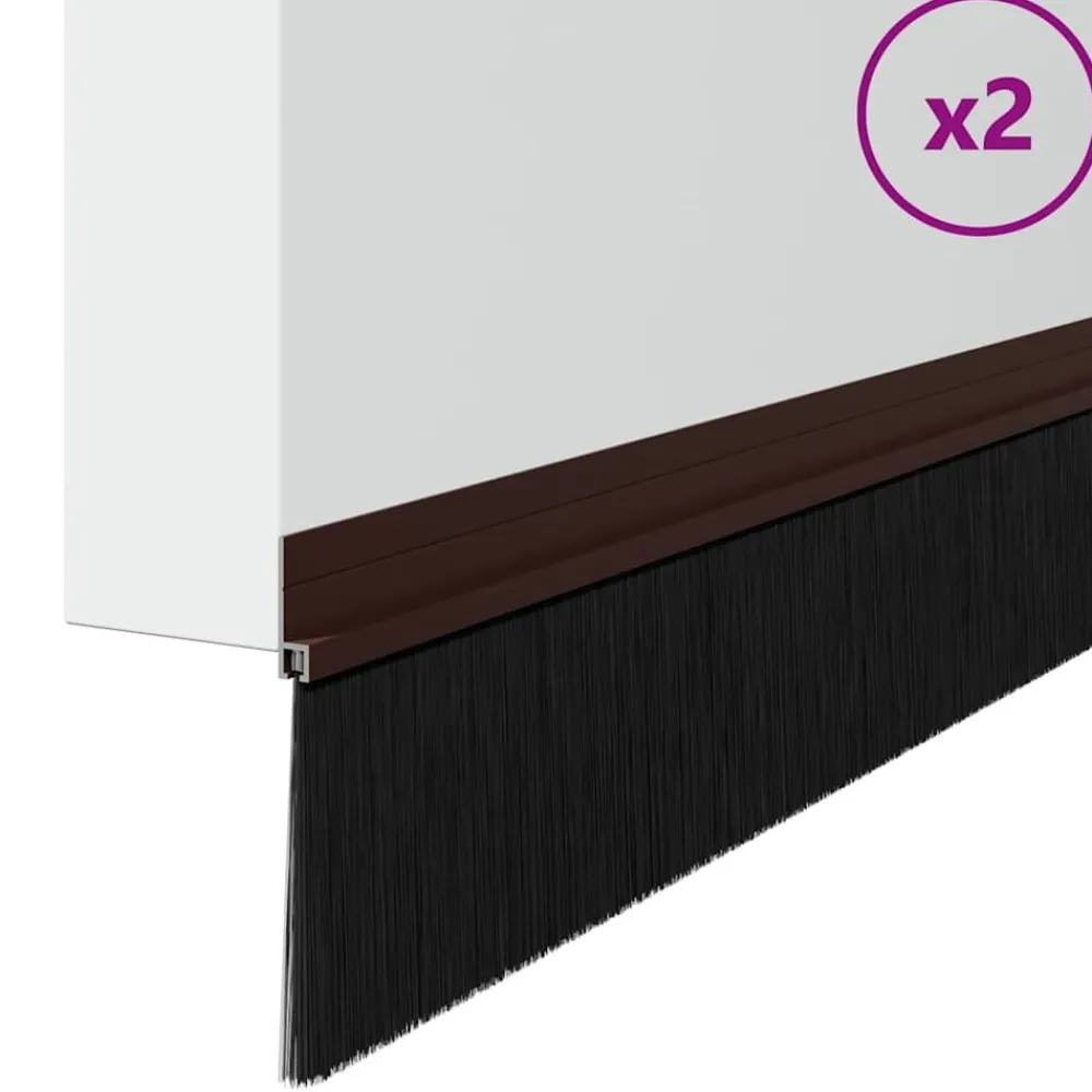 vidaXL Sellos de cepillo para puertas autoadhesivos 2 pcs Marrón Marrón Best