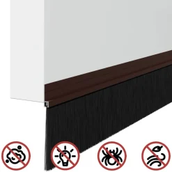 vidaXL Sellos de cepillo para puertas autoadhesivos 2 pcs Marrón Marrón Best