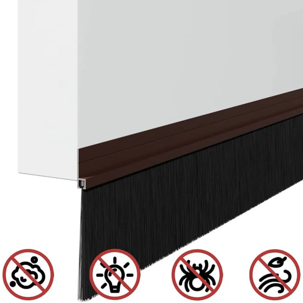 vidaXL Sellos de cepillo para puertas autoadhesivos 2 pcs Marrón Marrón Best