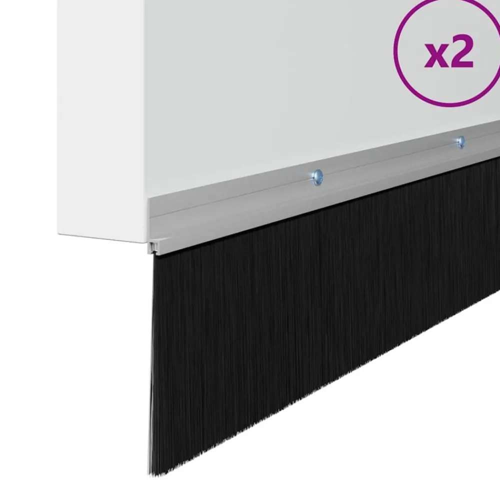 vidaXL Sellos de cepillo de puerta atornillables 2 pcs 100 cm Plateado