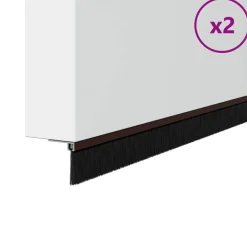 vidaXL Materiales De Construcción-Sellos de cepillo para puertas autoadhesivos 2 pcs Marrón
