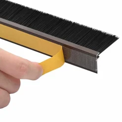 vidaXL Materiales De Construcción-Sellos de cepillo para puertas autoadhesivos 2 pcs Marrón