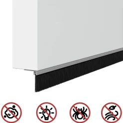 vidaXL Materiales De Construcción-Sellos de cepillo de puerta atornillables 2 pcs 100 cm