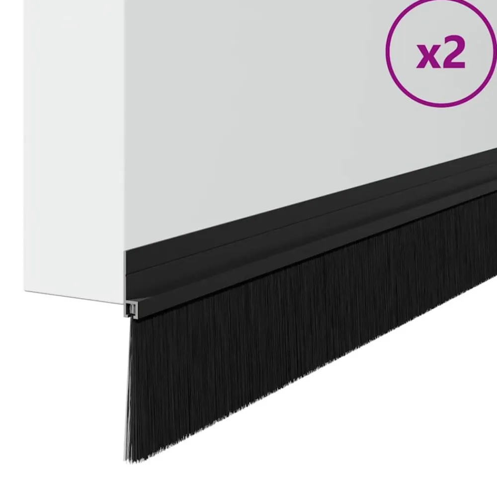 vidaXL Materiales De Construcción-Sellos de cepillo para puertas autoadhesivos 2 pcs 100 cm