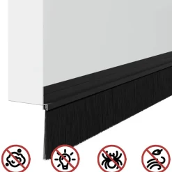 vidaXL Materiales De Construcción-Sellos de cepillo para puertas autoadhesivos 2 pcs 100 cm