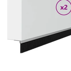 vidaXL Sellos de cepillo para puertas autoadhesivos 2 pcs Plateado Sale