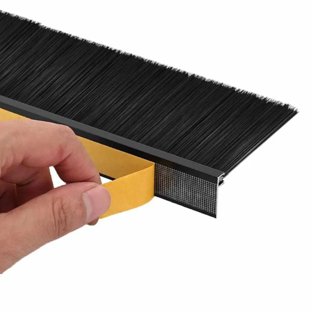 vidaXL Sellos de cepillo para puertas autoadhesivos 2 pcs 100 cm Negro Best