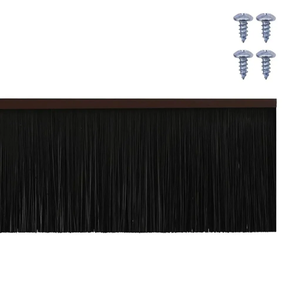 vidaXL Materiales De Construcción-Sellos de cepillo de puerta atornillables 2 pcs Marrón 100 cm