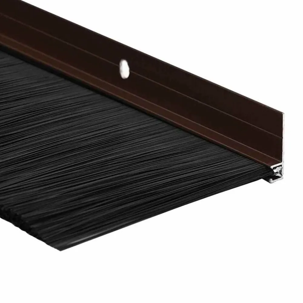 vidaXL Materiales De Construcción-Sellos de cepillo de puerta atornillables 2 pcs Marrón 100 cm