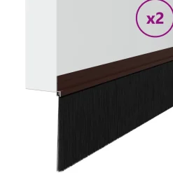 vidaXL Sellos de cepillo para puertas autoadhesivos 2 pcs Marrón Marrón Best