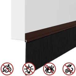 vidaXL Sellos de cepillo para puertas autoadhesivos 2 pcs Marrón Marrón Best