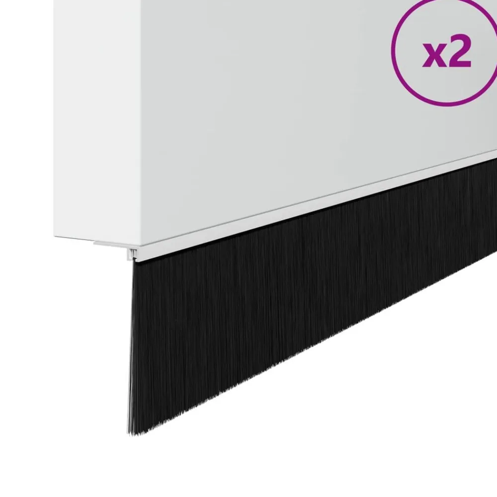 vidaXL Sellos de cepillo para puertas autoadhesivos 2 pcs 100 cm White Outlet