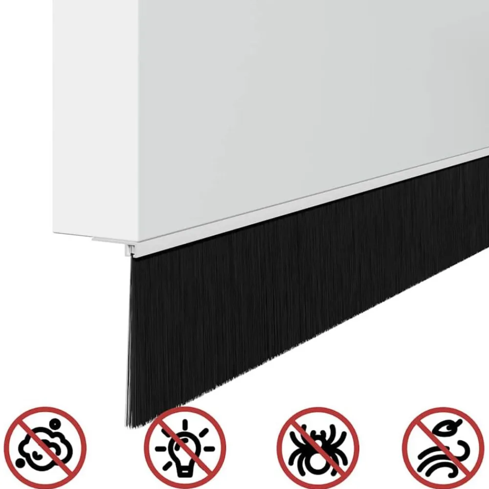 vidaXL Sellos de cepillo para puertas autoadhesivos 2 pcs 100 cm White Outlet