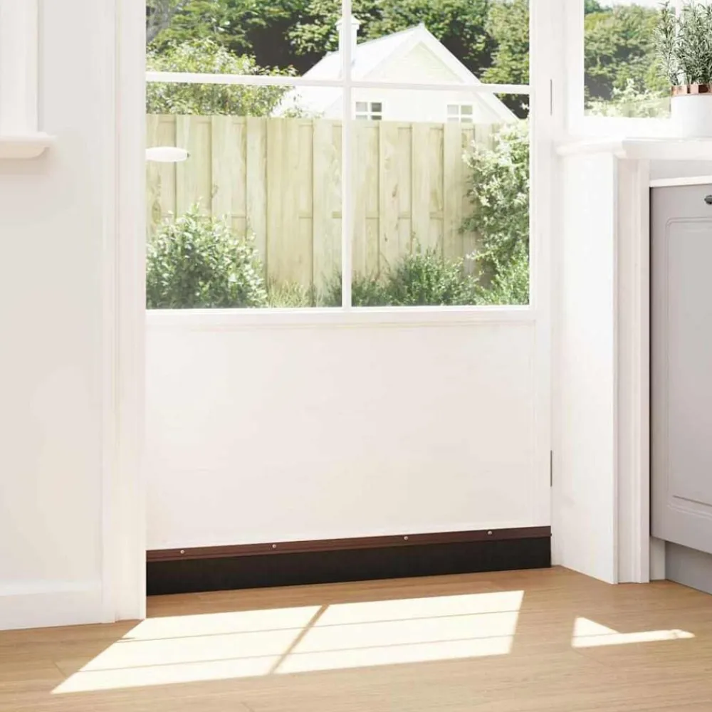 vidaXL Sellos de cepillo de puerta atornillables 2 pcs Marrón 100 cm Marrón Clearance