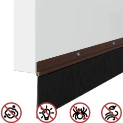 vidaXL Sellos de cepillo de puerta atornillables 2 pcs Marrón 100 cm Marrón Clearance
