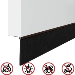 vidaXL Sellos de cepillo para puertas autoadhesivos 2 pcs Marrón Marrón New