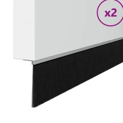 vidaXL Materiales De Construcción-Sellos de cepillo para puertas autoadhesivos 2 pcs