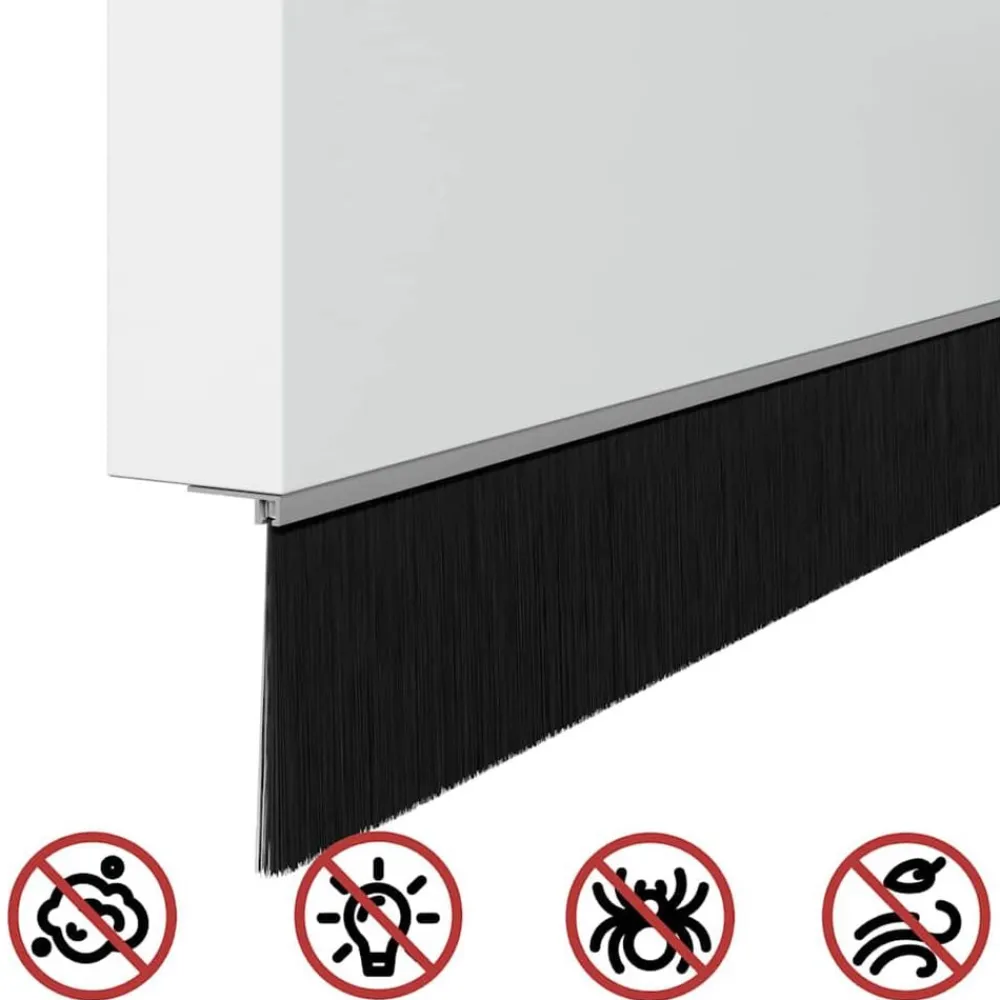 vidaXL Materiales De Construcción-Sellos de cepillo para puertas autoadhesivos 2 pcs