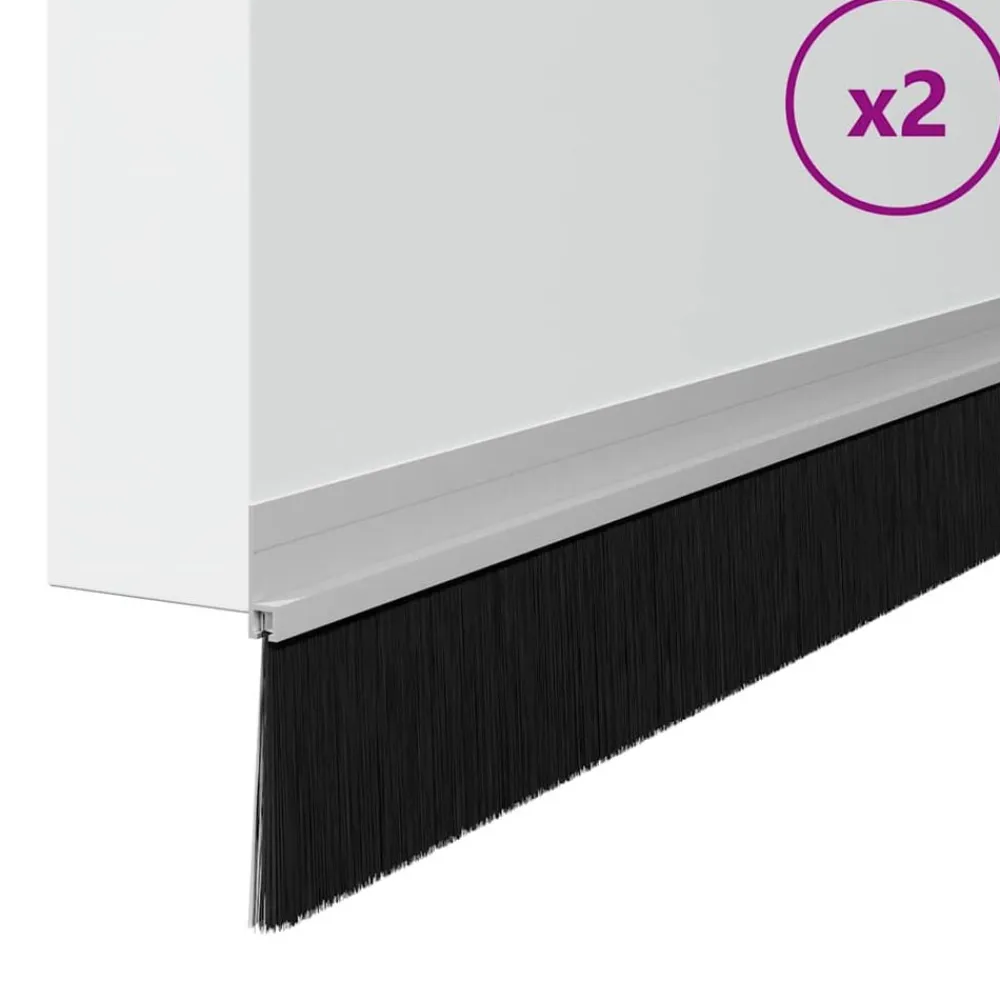 vidaXL Sellos de cepillo para puertas autoadhesivos 2 pcs Plateado Outlet