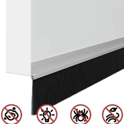 vidaXL Sellos de cepillo para puertas autoadhesivos 2 pcs Plateado Outlet