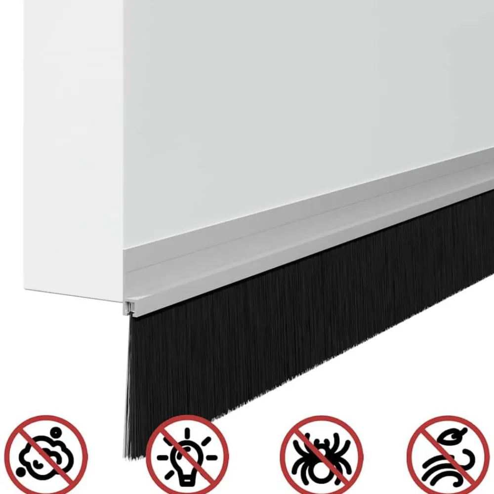 vidaXL Sellos de cepillo para puertas autoadhesivos 2 pcs Plateado Outlet