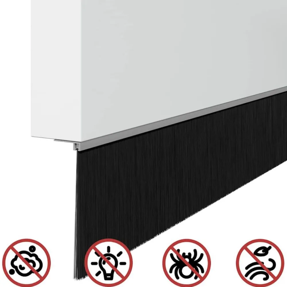 vidaXL Materiales De Construcción-Sellos de cepillo para puertas autoadhesivos 2 pcs