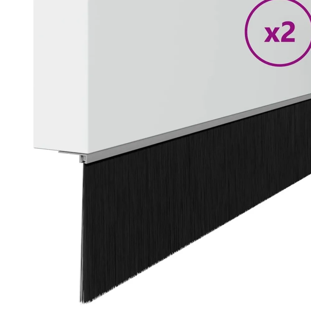 vidaXL Sellos de cepillo de puerta atornillables 2 pcs 100 cm Plateado Outlet
