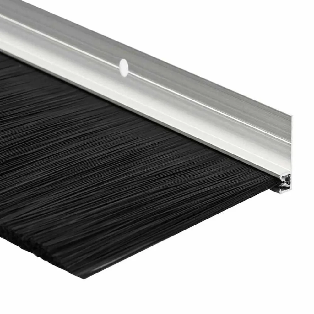 vidaXL Sellos de cepillo de puerta atornillables 2 pcs 100 cm Plateado Outlet