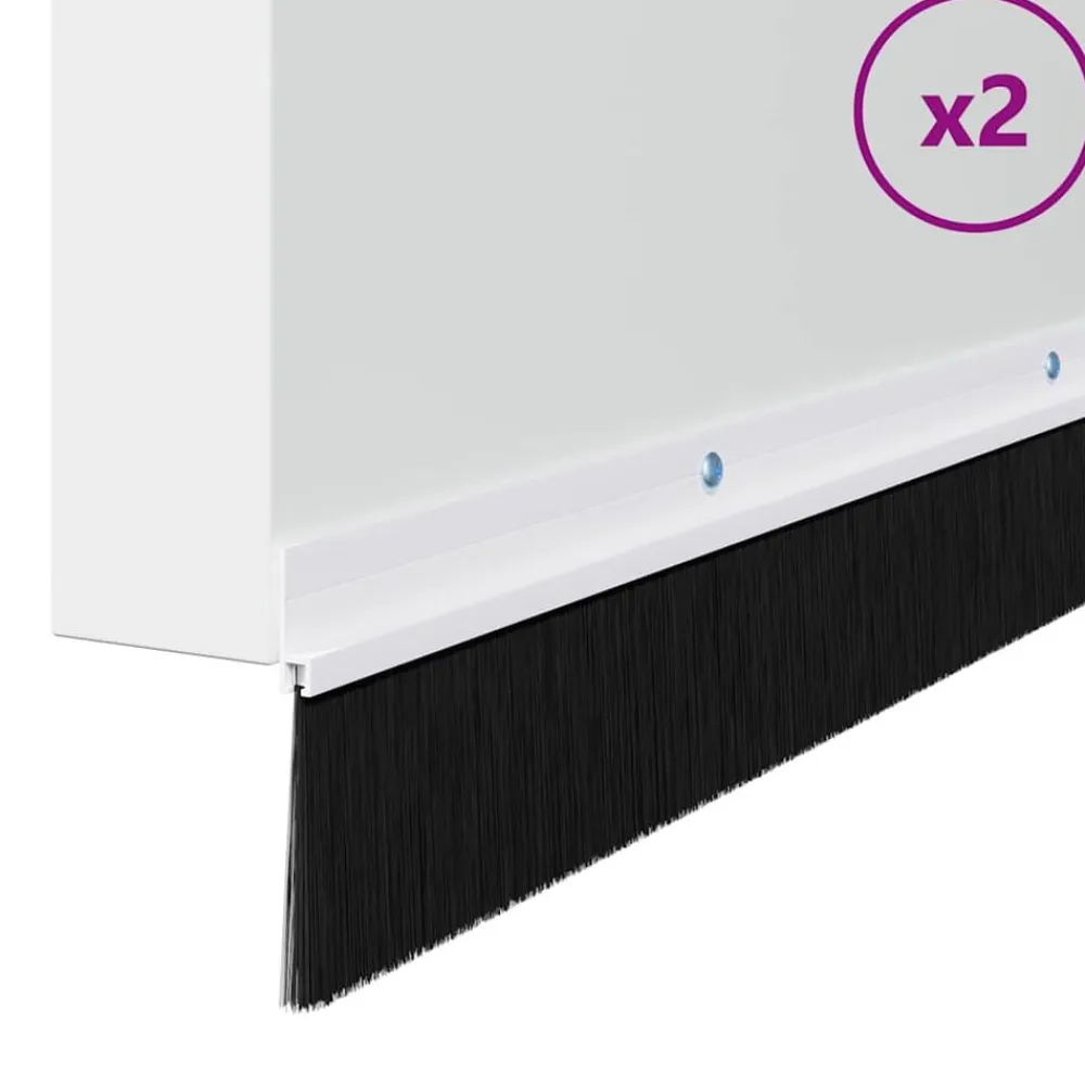 vidaXL Sellos de cepillo de puerta atornillables 2 pcs 100 cm White Outlet