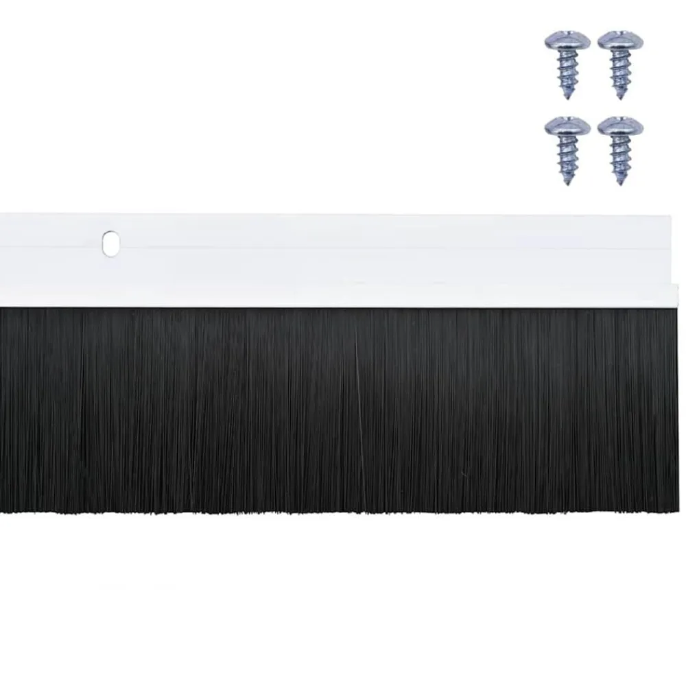 vidaXL Sellos de cepillo de puerta atornillables 2 pcs 100 cm White Outlet