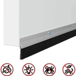 vidaXL Materiales De Construcción-Sellos de cepillo de puerta atornillables 2 pcs 100 cm