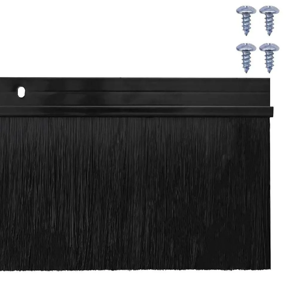 vidaXL Sellos de cepillo de puerta atornillables 6 pcs 100 cm Negro Online
