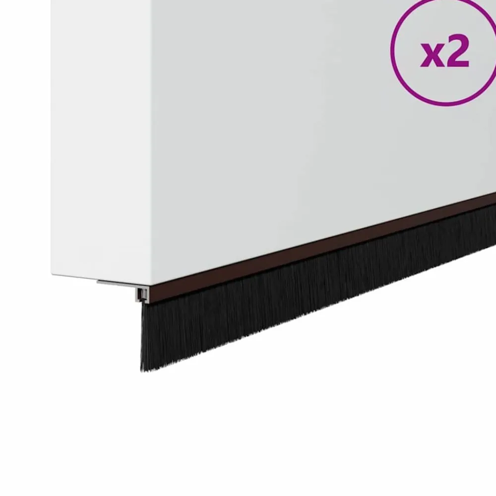 vidaXL Sellos de cepillo de puerta atornillables 2 pcs Marrón 100 cm Marrón Outlet
