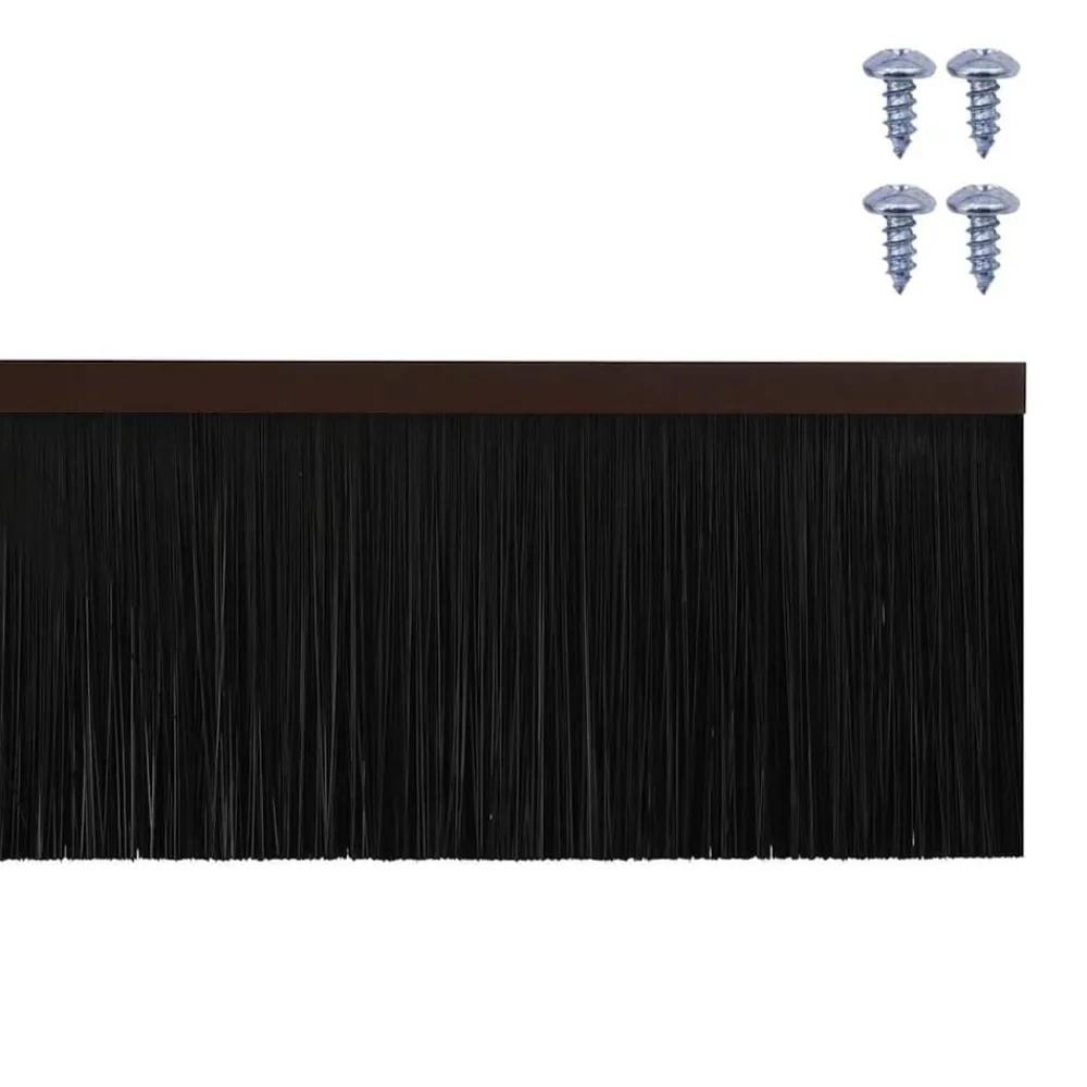 vidaXL Sellos de cepillo de puerta atornillables 2 pcs Marrón 100 cm Marrón Outlet