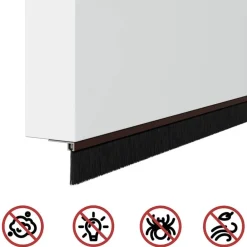 vidaXL Sellos de cepillo de puerta atornillables 2 pcs Marrón 100 cm Marrón Outlet