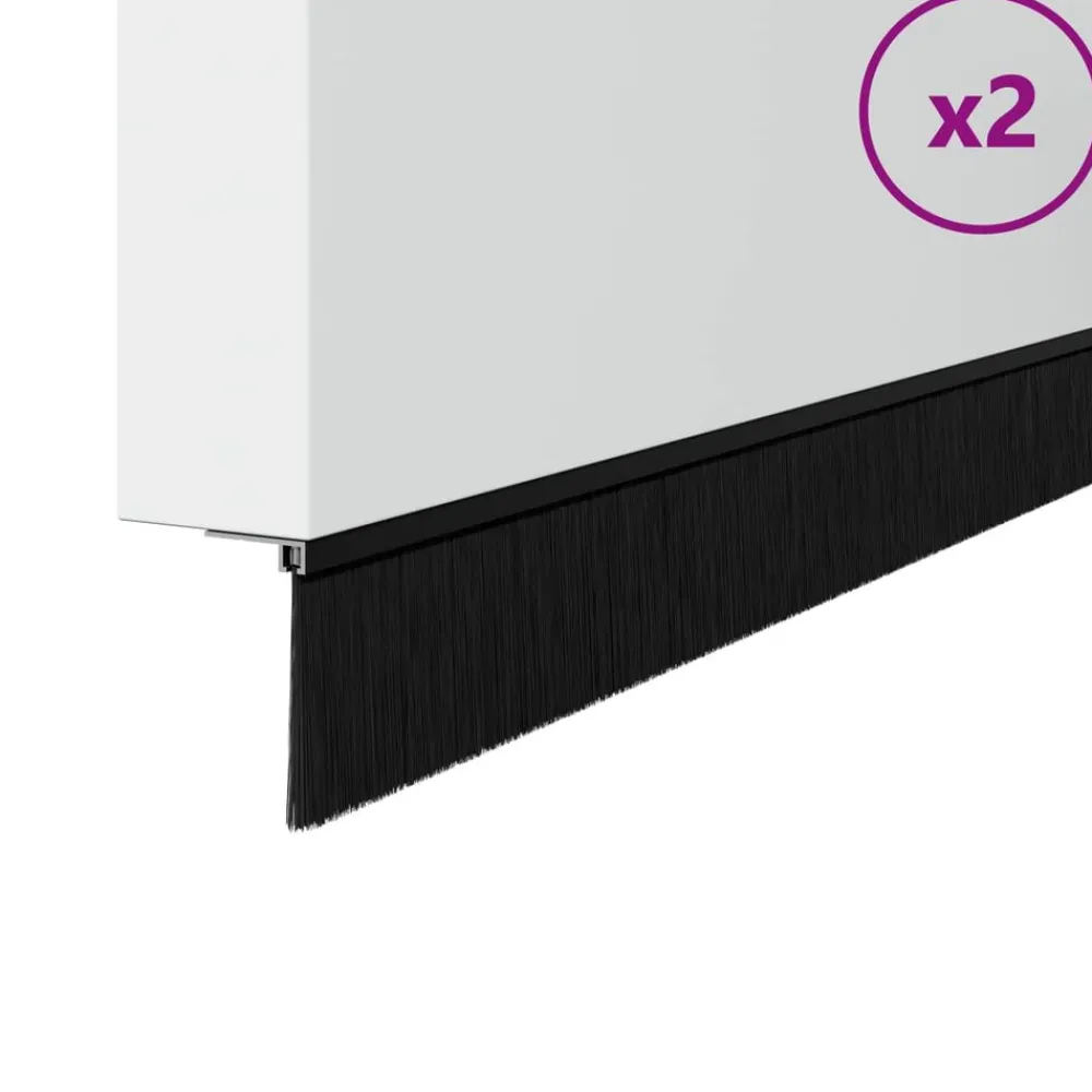 vidaXL Sellos de cepillo para puertas autoadhesivos 2 pcs 100 cm Negro Clearance