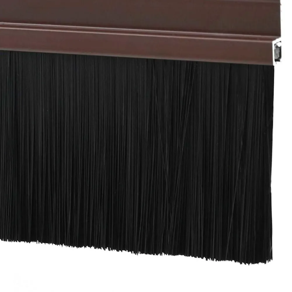 vidaXL Materiales De Construcción-Sellos de cepillo para puertas autoadhesivos 2 pcs Marrón