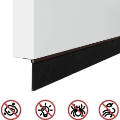 vidaXL Sellos de cepillo para puertas autoadhesivos 2 pcs Marrón Marrón Clearance
