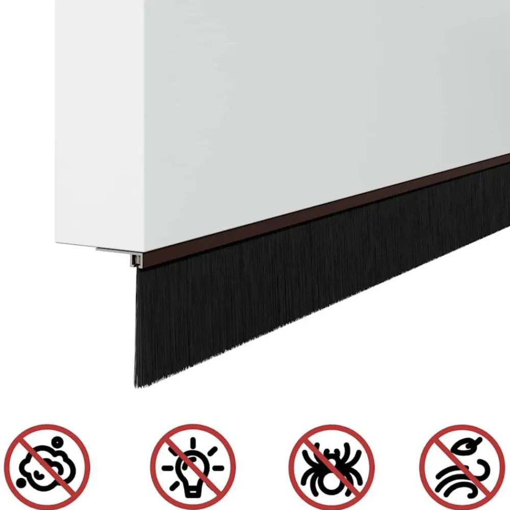 vidaXL Sellos de cepillo para puertas autoadhesivos 2 pcs Marrón Marrón Clearance
