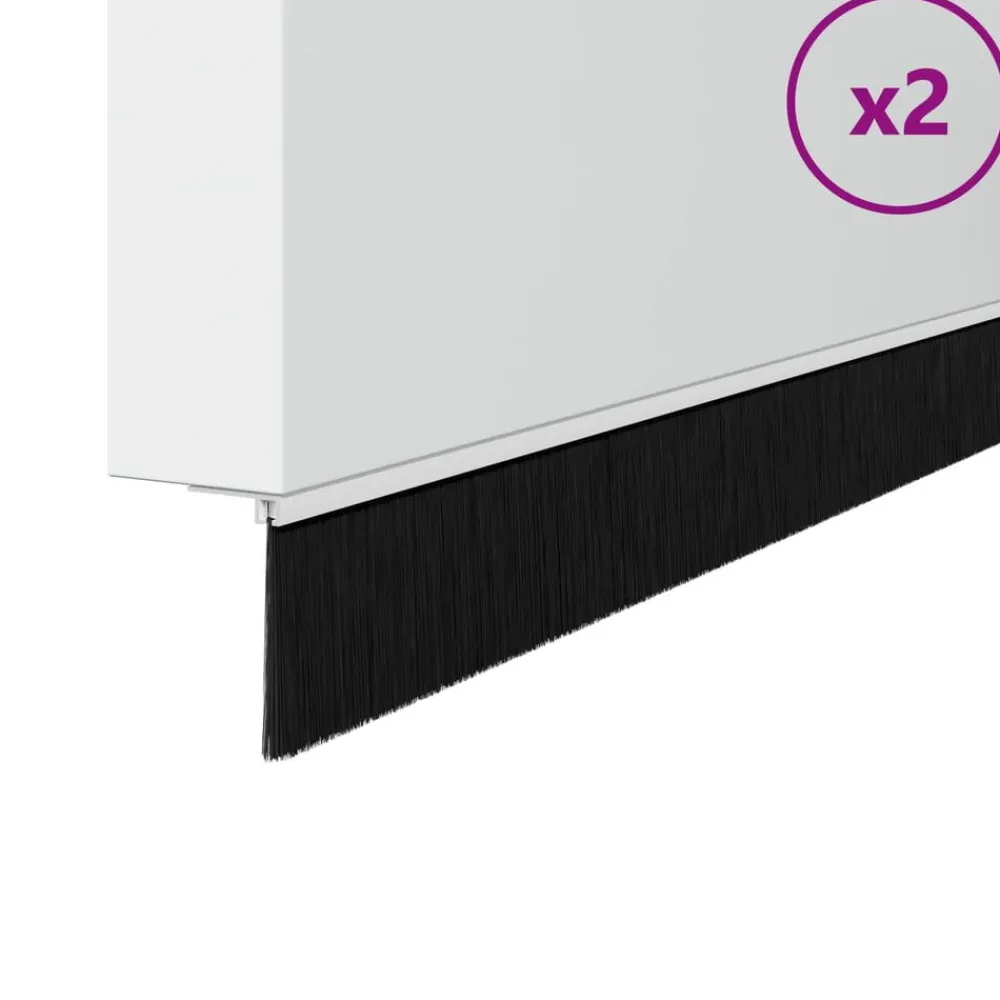 vidaXL Sellos de cepillo para puertas autoadhesivos 2 pcs 100 cm White Best