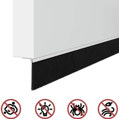 vidaXL Sellos de cepillo para puertas autoadhesivos 2 pcs 100 cm White Best