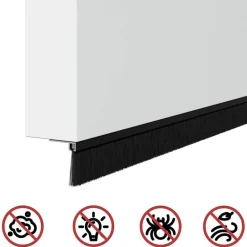 vidaXL Materiales De Construcción-Sellos de cepillo de puerta atornillables 2 pcs 100 cm