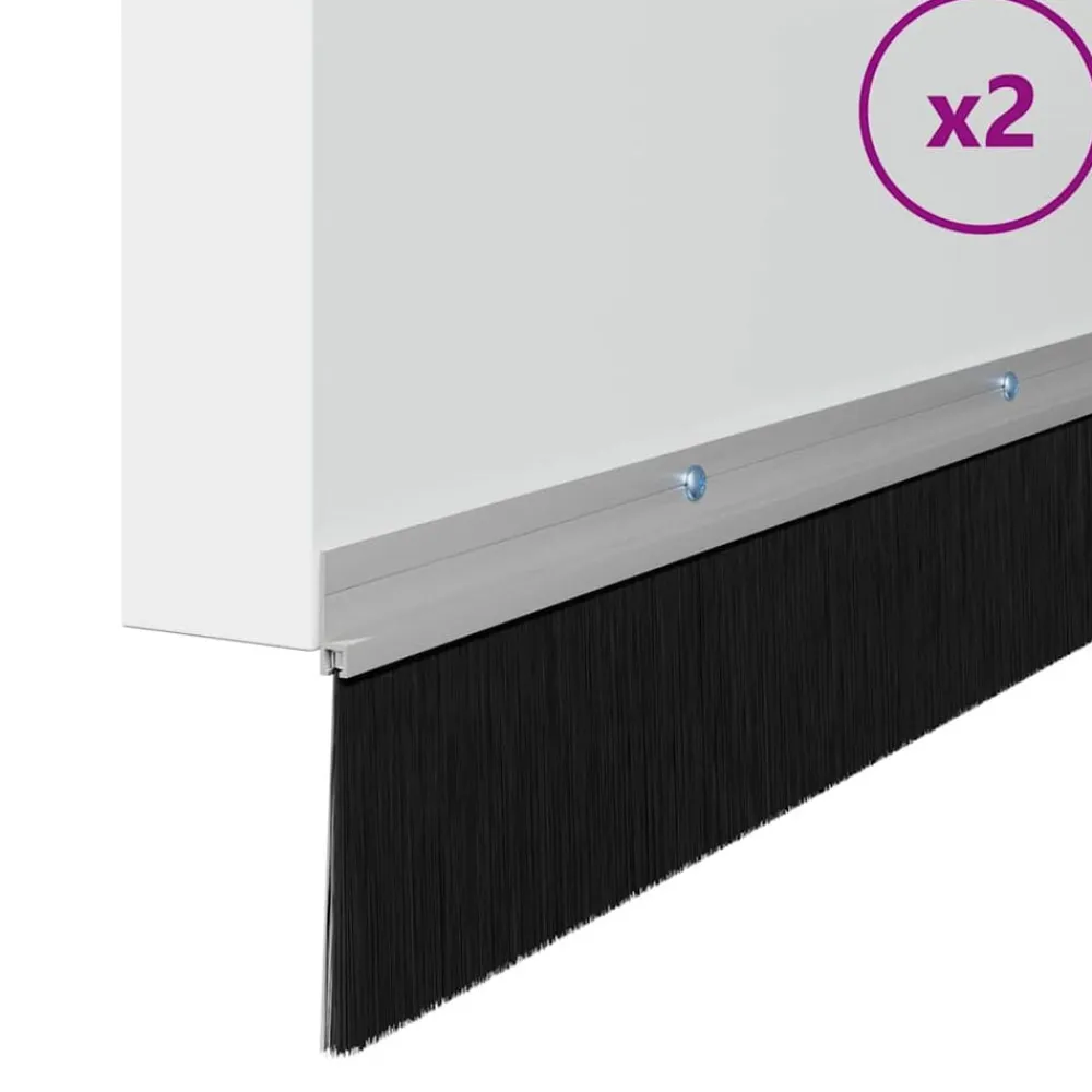 vidaXL Materiales De Construcción-Sellos de cepillo de puerta atornillables 2 pcs 100 cm