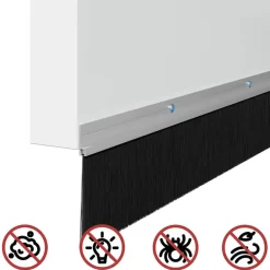 vidaXL Materiales De Construcción-Sellos de cepillo de puerta atornillables 2 pcs 100 cm
