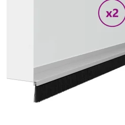 vidaXL Materiales De Construcción-Sellos de cepillo para puertas autoadhesivos 2 pcs