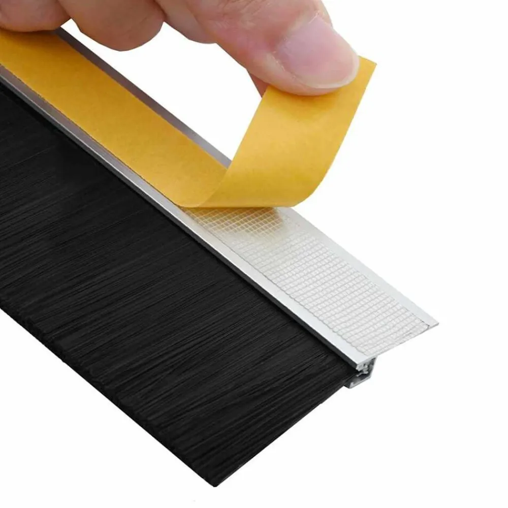 vidaXL Materiales De Construcción-Sellos de cepillo para puertas autoadhesivos 2 pcs