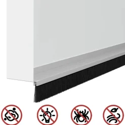 vidaXL Materiales De Construcción-Sellos de cepillo para puertas autoadhesivos 2 pcs