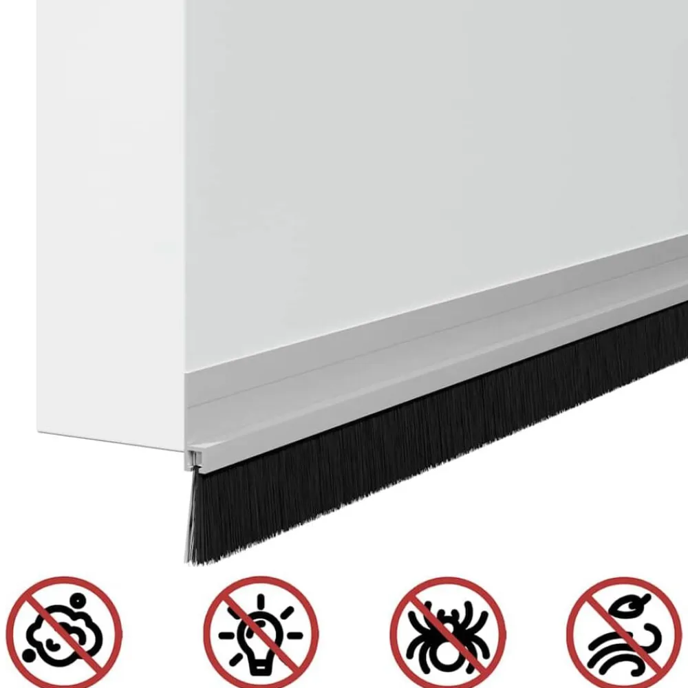 vidaXL Materiales De Construcción-Sellos de cepillo para puertas autoadhesivos 2 pcs